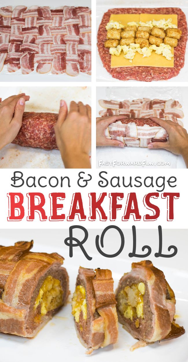 Bacon And Sausage Breakfast Roll (Fun video tutorial and step-by-step photos!) Fast Forward Fun