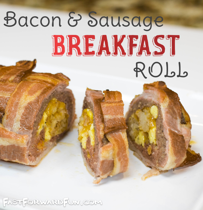 Bacon and Sausage Breakfast Roll (Like sushi!). Super fun video tutorial and lots of pics.