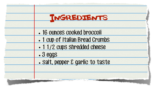 Broccoli Cheese Bites Ingredients List