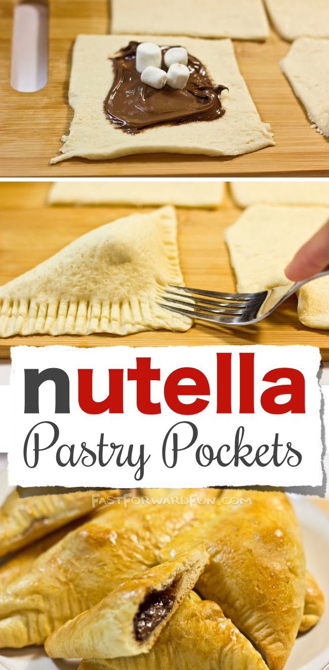 Nutella Pastry Pockets -- Made with Crescent rolls! So easy and yummy. (Super fun video tutorial!) | Fast Forward Fun