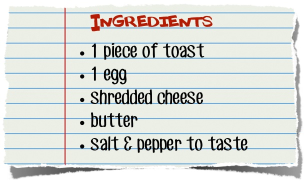 Cheesy Egg Toast Ingredients