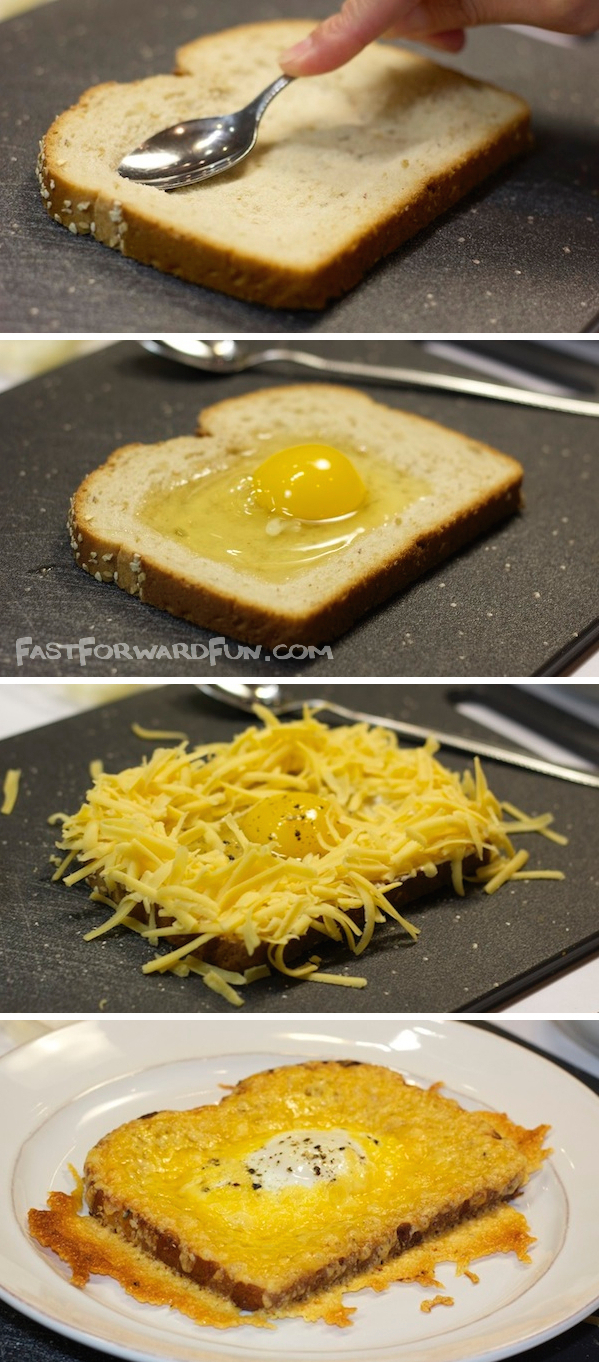 Cheesy Egg Toast (with a fun video tutorial) -- the easiest and most delish breakfast you will ever have! | Fast Forward Fun
