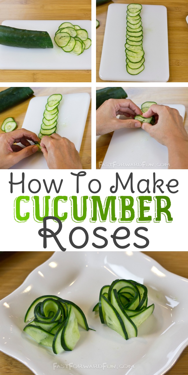3 Super Fun and Easy Ways To Cut A Cucumber (awesome video tutorial) I LOVE these!! | Fast Forward Fun