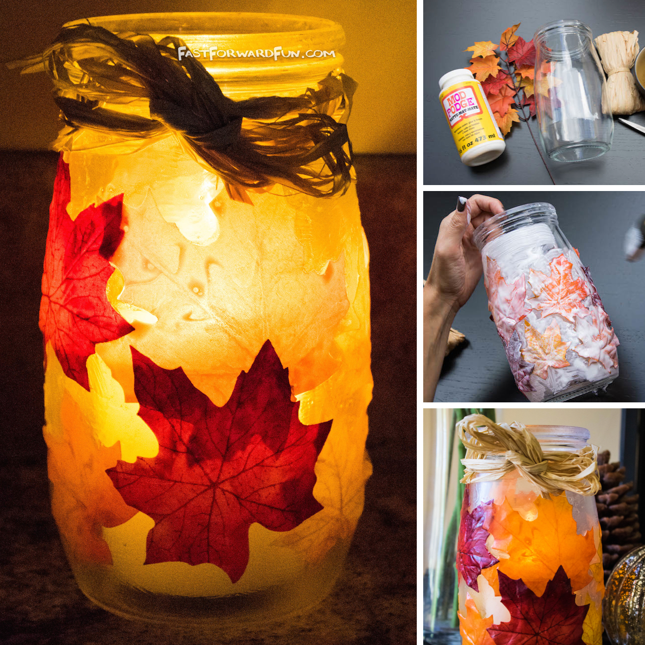 DIY Fall Leaf Candle Holder