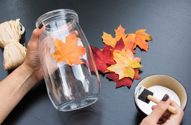 DIY Fall Leaf Candle Holder (video tutorial and lots of photos!) Fast Forward Fun