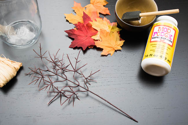 DIY Fall Leaf Mason Jar Candle Holder