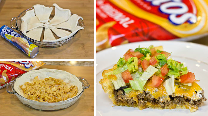 Frito Taco Pie With A Crescent Dough Crust