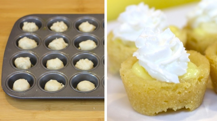 Mini Banana Cream Pie Cookie Cups