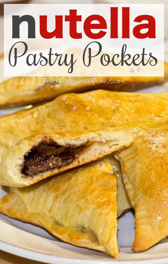Nutella Pastry Pockets (made with Pillsbury crescent dough!). Super fun video tutorial here!