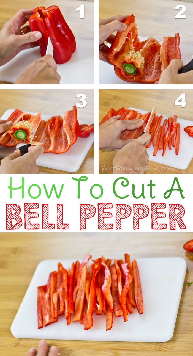 The easiest way to cut a bell pepper-- I have been doing it all wrong! (super fun video tutorial) | Fast Forward Fun